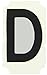 Brady 5050-D Gothic Quik-Align 2" Height, 1-1/4" Width, B-933 Vinyl, Black Color Letter, Legend "D" (Pack Of 10)