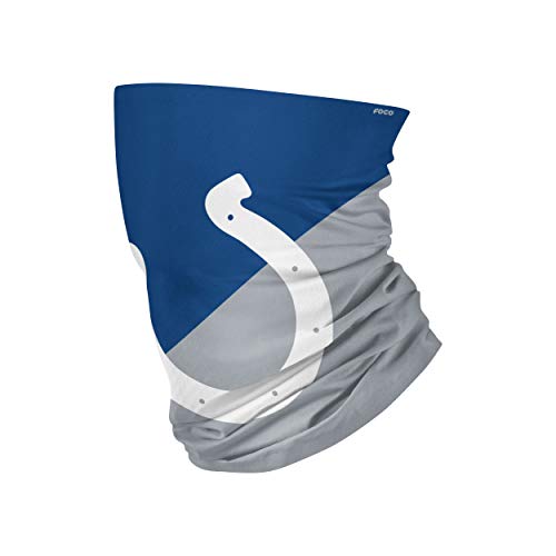 FOCO NFL Indianapolis Colts Unisex Face Mask Gaiter Big Logo, Team Colors, One Size