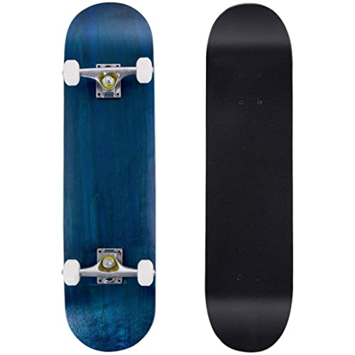 GYMAX Skateboard 80 x 20 cm, Komplette Cruiser mit ABEC-7 Kugellager, 7-Lagiger Longboard Ahornholz, Standard-Skateboards für Kinder & Jugendliche (Blau)