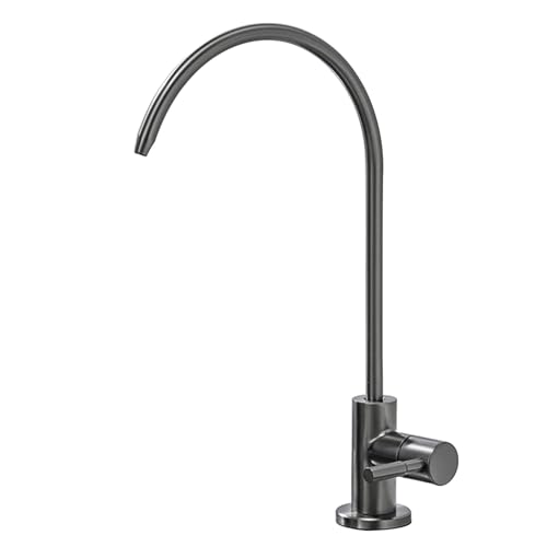 Robinet cuisine anti-trace acier inoxydable col de cygne pivotant