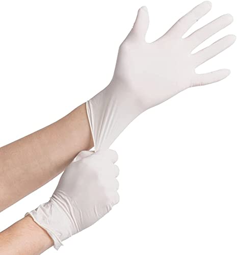 PTcare Latex Examination Hand Gloves, Pack of 100, Large Size, Medical Disposable Gloves Non-Sterile and Less Powdered, White,Unisex, Surgical Gloves for Hospital, Clinic, Sanitary & Kitchen,Latex Gloves (B09FGLTCN7) Amazon Price History, Amazon Price Tracker