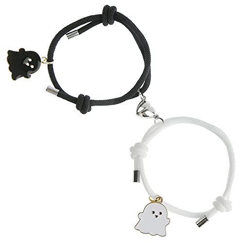 FLYXLH Matching Bracelets for Couples - Magnetic Couple Bracelet Set, Couple Bracelets for Boyfriend and Girlfriend lover (ghost)