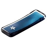 サンライフ 箸置き ガラス 7×5cm さくら 紺 日本製 O-00869