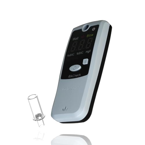 Image of Breathalyzer with LED Display, Visible at Night. Long Battery Life and Last 300 Test with Alkaline Batteries (W&B 178)