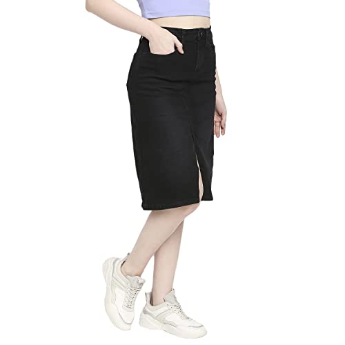 Image of Spykar Women's Knee Length Skirt