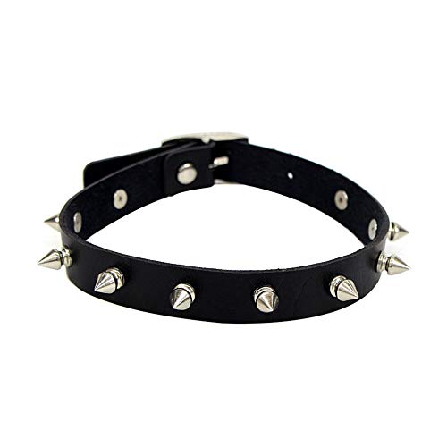  Asien Punk Collare di Cuoio Choker Punk di Goth con Borchie Rivet Pu Girocollo Collana Regolabile per Donne E Uomini Neri
