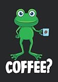 Notizbuch A5 dotted, gepunktet, punktiert mit Softcover Design: Lustiger Frosch mit Kaffeebecher Kaffee Espresso Kaffee: 120 dotted (Punktgitter) DIN A5 Seiten