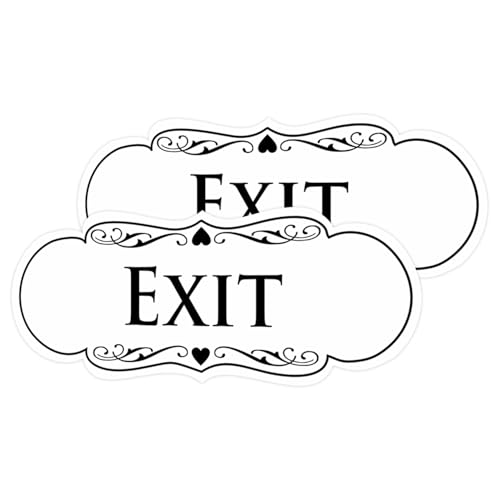 Designer EXIT Sign - White - Large (2 Pack)