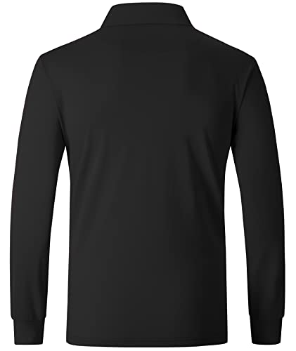 Polo Shirts for Men Long Sleeve Moisture Wicking Golf Polos Casual Travel Performance Collar Shirts2