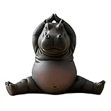 カバヨガの置物ファイ物のハイポ彫像穏やかなホーム樹脂ヨガ飾り（e）