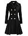 GRACE KARIN Women Pea Coat Notched Lapel Warm Winter Long Thick Trench Jacket Black 2XL