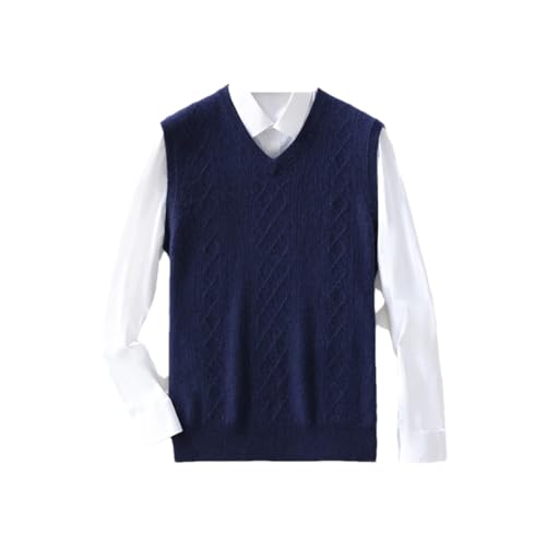 Men Business Casual Warm Vest V-Neck Sleeveless Knitting Solid Color Buttons Waistcoat