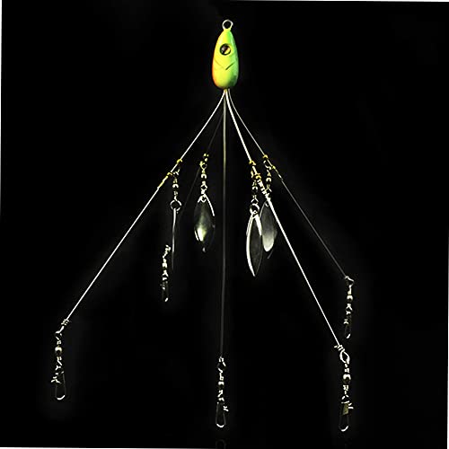 Lixada 5 Arms Alabama Umbrella Rigs With Barrel Swivels Ultralight Fishing Lures Bait Rigs For Bass Lures (4 Pcs) #TOP5