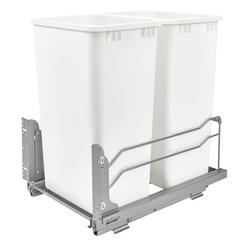 Image of Rev-A-Shelf Double Pullout Trash Can w /Soft-Close Slides, 14.5 inch Min Opening