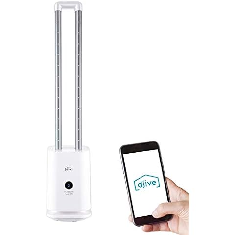 djive Flowmate Tower one Turmventilator, Leiser Ventilator mit App & Alexa Steuerung, Luftreiniger mit HEPA 12 Filter, ca. 105cm hoch Cover