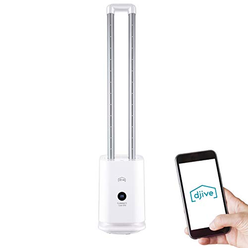 djive Flowmate Tower One タワーファン、アプリと Alexa コントロールによる静音、HEPA 12 フィルター付き空気清浄機 ホワイト