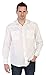 Gioberti Men’s Solid Long Sleeve Western Shirt with Pearl Snap-on Buttons, White, Large