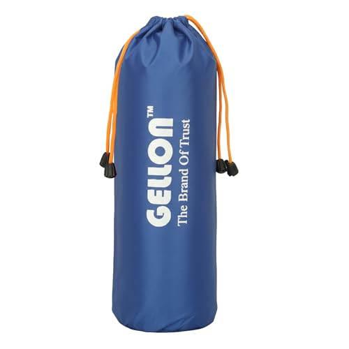 Image of Gellon Bottle Cover In Umbrella Cloth For 750 ML, 1 L to 1.5 Litre Water Proof Drawstring Closer For Travel, Hiking, Office & School Kids In Black Color (Blue)
