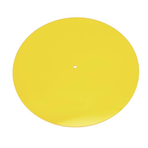 Acrylic Turntable Mat, Low Noise Turntable Platter Mat, Improved Sound Quality, Tighter Bass Response, Acrylic Slipmat for 12 Inch Record Player (Transparent Yellow)