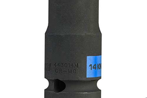 KING TONY 443014M 12 Point Drive Deep Impact Socket, 14 mm, 1/2-inch, Black - Image 4