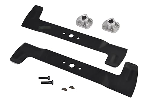 Juego de cuchillas de 102 cm (derecha + izquierda) para Castgarden Iseki Solo Honda Stiga Viking Twin Cut + 2 soportes para cuchillos (para eje de 20 mm)