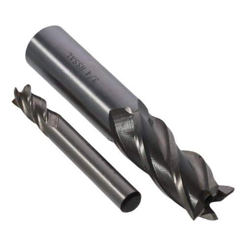 Image of Cutting High Speed Steel Spiral Drill Bit Straight End Mill Cutter 4 Flute(3 /4)