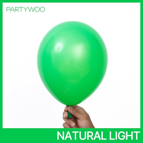 Image of PartyWoo Green Balloons 100pcs 12 Inch Green Latex Helium Balloons for Birthday Baby Shower Graduation Engagement Wedding Dinosaur Jungle Golf Football Baseball Theme Party Decorations Green-Y24