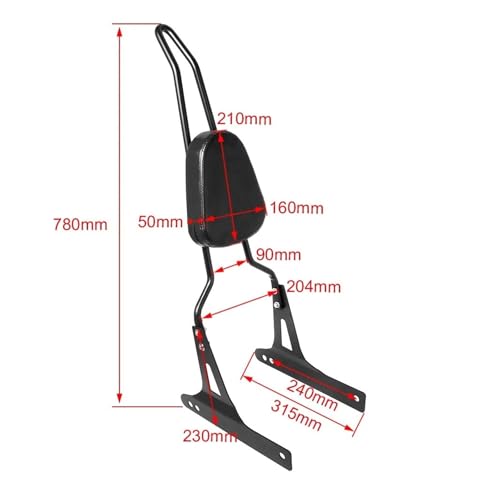 Sissy bar amovible avec dossier passager chrome pour Harley Dyna Street Bob 2006-2017 - 4