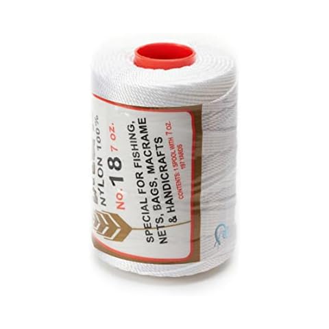 Espiga No.18-100% Nylon Omega String Cord for Knitting and Crochet - 01 White Cover