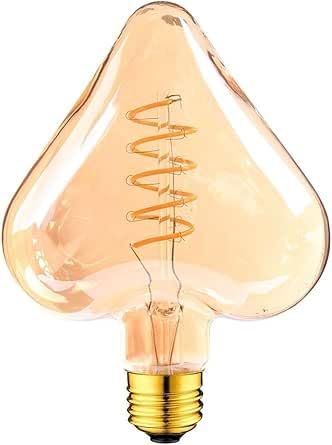 LEDSone Vintage Edison LED Light Bulb 4W, E27 Screw Bulb Retro Old Fashioned LED Filament Glass Antique Lamp Makes Beautiful Design (Pack 1 - Heart Shape)