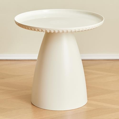 Tables d'appoint de salon Table d'appoint en plastique PE Table de chevet de style Scandi pour chambre à coucher, canapé, table de collation avec plateau,...