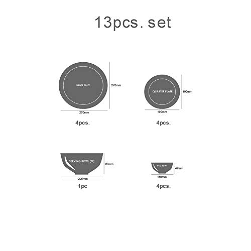 Image of Cello Imperial Dinner Set, 13-Units, White /Dainty Blue