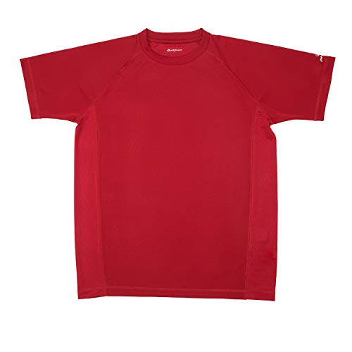 phiten(ファイテン) RAKUシャツ SPORTS (SMOOTH DRY) 半袖 エンジ 2XO