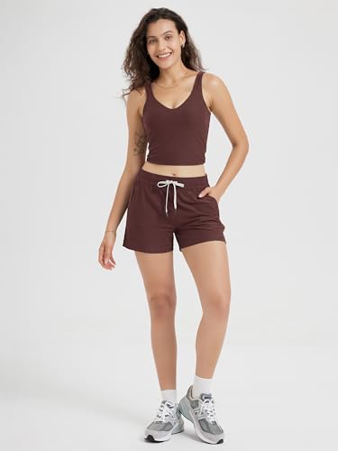 ODODOS Women's Relaxed-Fit Shorts Ultra Soft Stratum Tech Mid Rise Shorts with Pocket 3.5" Inseam-Moisture Wicking UPF 50+4