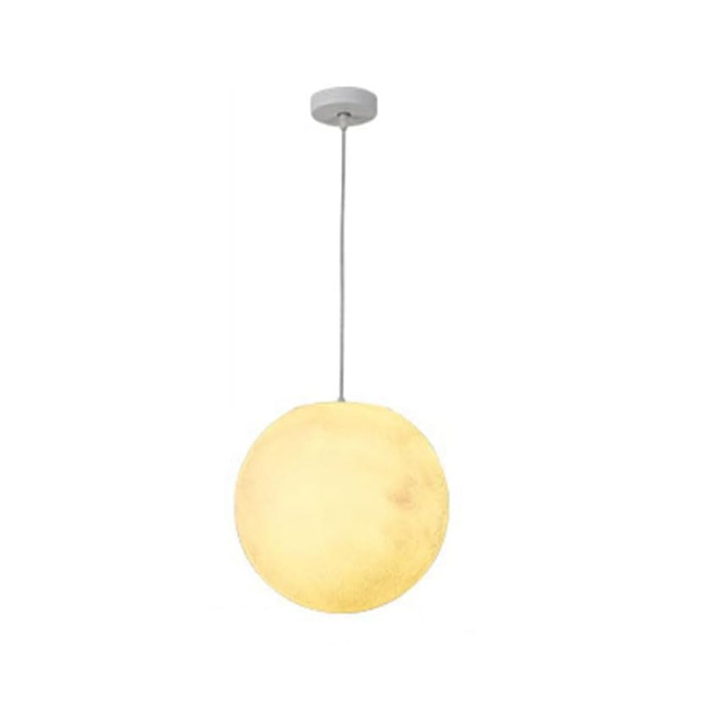 Lámpara de techo moderna con forma de planeta y luna, lámpara colgante nórdica creativa con forma de planeta y luna, lámpara colgante de resina impermeable para exteriores de mediados de siglo para