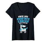 donna fuck off prostata cancer have a nice day funny citazione cane maglietta con collo a v