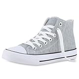 Produkttyp: SCHUHE VAN HILL Damen Sneaker High Schnürer Bequeme Basic Freizeit Stoff Schuhe 215933 Hellgrau 41