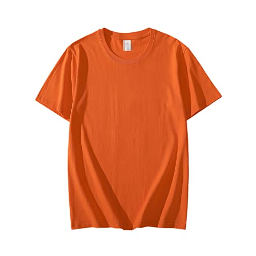 T-shirt à manches courtes en coton homme orange rouge taille M