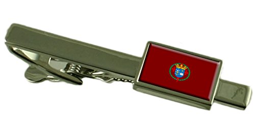 Clip de Corbata Bandera España de Santiago de Compostela con Acabado Pulido de Alta Joyería Masculina