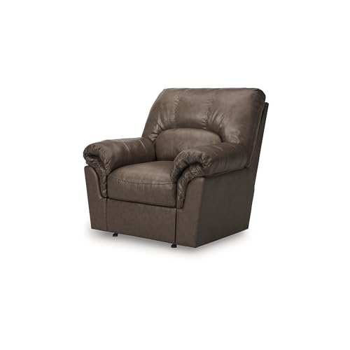 Image of Signature Design by Ashley Rocker Recliner Chair, Dark Brown Faux Leather