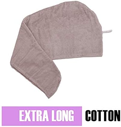 Extra Large Waffle Cotton Hair Towel Wrap - 30 inches Long, 400 GSM, Ultra Absorbent, Quick Dry Hair Turban for Women, Ideal for Long and Curly Hair, Perfect for Plopping (Grey)