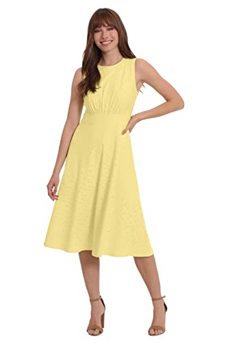 Image of London Times Women's Dresses Inset Waist Midi Dress Career Office Occasion Guest of