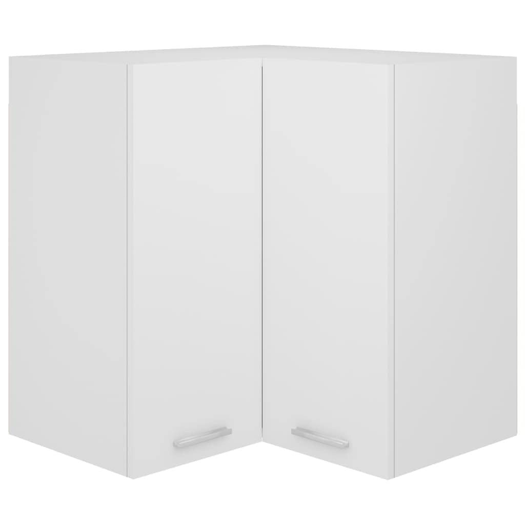 vidaXL Armoire d'angle suspendue "Lyon" Blanc 57 x 57 x 60 cm Bois d'ingénierie