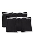 Calvin Klein Herren 2er-Pack Boxershorts Low Rise Trunk 2Pk mit Stretch, Schwarz (Black/Black), S