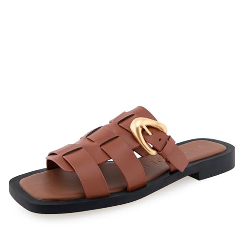 Sandale Glissante Aerosoles St.Marks Cuir Pain de Gingembre 41 EU Idéale pour l'Été