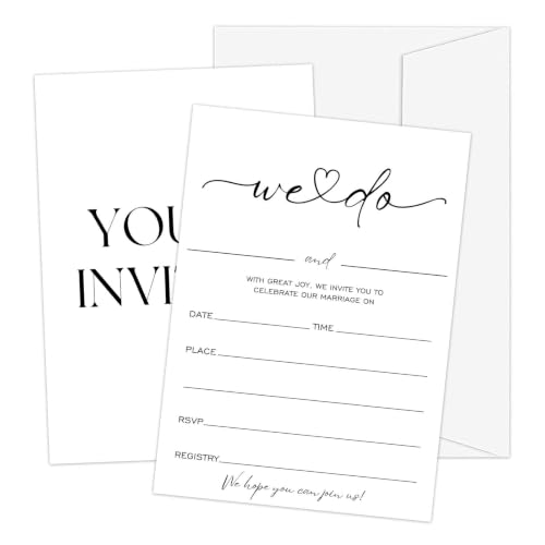 RFFGRTU Minimalist Wedding Invitation with Envelopes for Mr & Mrs Party