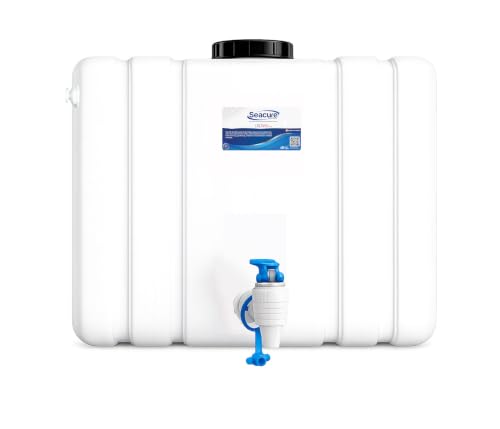 Image of SEACURE RO Waste Water Storage Tank 18L - Wall-Mountable, Food-Grade HDPE Plastic, Translucent Design, Easy to Connect with All Ro purifiers /Air Conditioners /Other Sources (18, Liters)
