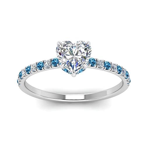 Image of Choose Your Gemstone Hidden Halo Petite Diamond CZ Ring Sterling Silver Heart Shape Halo Engagement Rings Everyday Jewelry Wedding Jewelry Handmade Gifts for Wife US Size 4 to 12