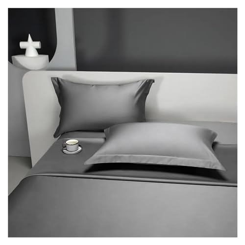 Parure de lit bleu gris massif finitions soft de qualité supérieure pour lit queen