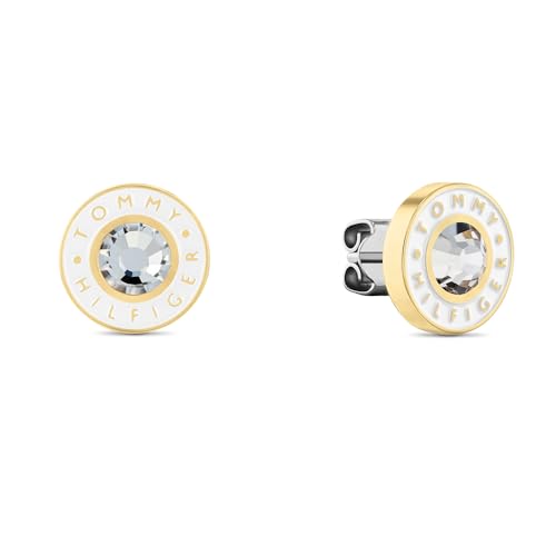 Boucles d'oreilles Tommy Hilfiger de créateur en acier inoxydable et cristaux chic